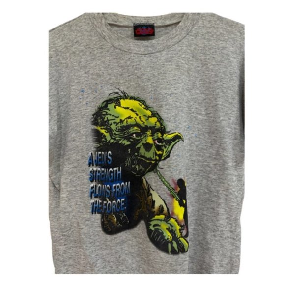 1996 STAR-WARS ROTJ “A Jedi’s Strength”  T-Shirt RARE GREY XL Youth - Picture 3 of 4